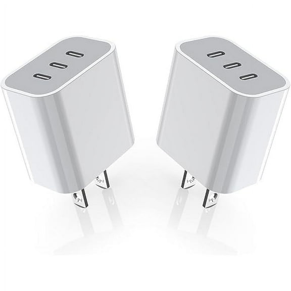 iPhone 16 Charger Block,USB C Charger [2 Pack] 35W 3-Port Wall Cube Fast Type C Charging Block PD Power Adapter for iPhone 16/16 Pro Max/15/15Pro/14/14 Pro/13 Pro Max/12/11, iPad,Galaxy,Pixel 4/3