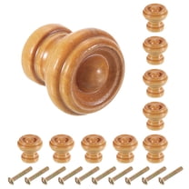 Uxcell 10pcs Wooden Knobs, 25mm/1" Round Kitchen Cabinet Knobs Single Hole Drawer Pull Hardware Handles Decorative Furniture for Drawer Dresser Wardrobe, Wooden