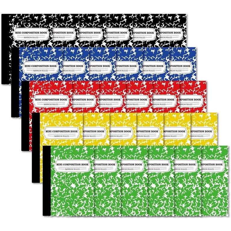Feela 30-Pack Mini Composition Notebooks, 5 Colors photo 1