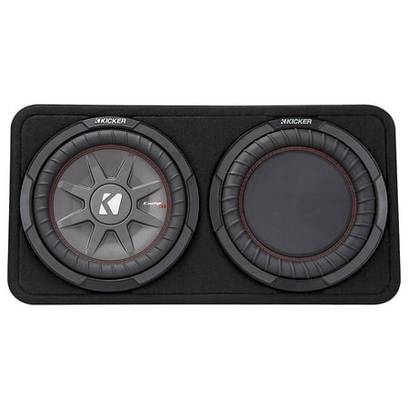 Kicker CompRT 800 Watt Dual 10 Inch Slim 2 Ohm Loaded Sealed Subwoofer Enclosure