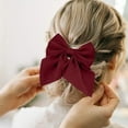 thumbnail image 2 of Solid Color Bow Bill Clip Hair Card Female Hair Net Red Candy Color Cute Wind Hair Accessories Back Hair Girls Barrettes for Fine Hair French Pin Hair Barrettes Large Hair Barrettes for Thin Hair, 2 of 9