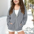 thumbnail image 2 of Coerni Girls' Oversized Full Zip Hoodie Sweatshirt Long Sleeve Hooded Y2K Fall Winter Outerwear Preppy Trendy Jacket Teen Coat, 2 of 7