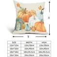 thumbnail image 4 of Fall Pillow Covers 18x18 Set of 2 Watercolor Pumpkin Maple Leaf Throw Autumn Thanksgiving Farmhouse Outdoor Pillowcases Cotton Linen Cushion For Couch Bed Sofa Chair Decor, 4 of 6