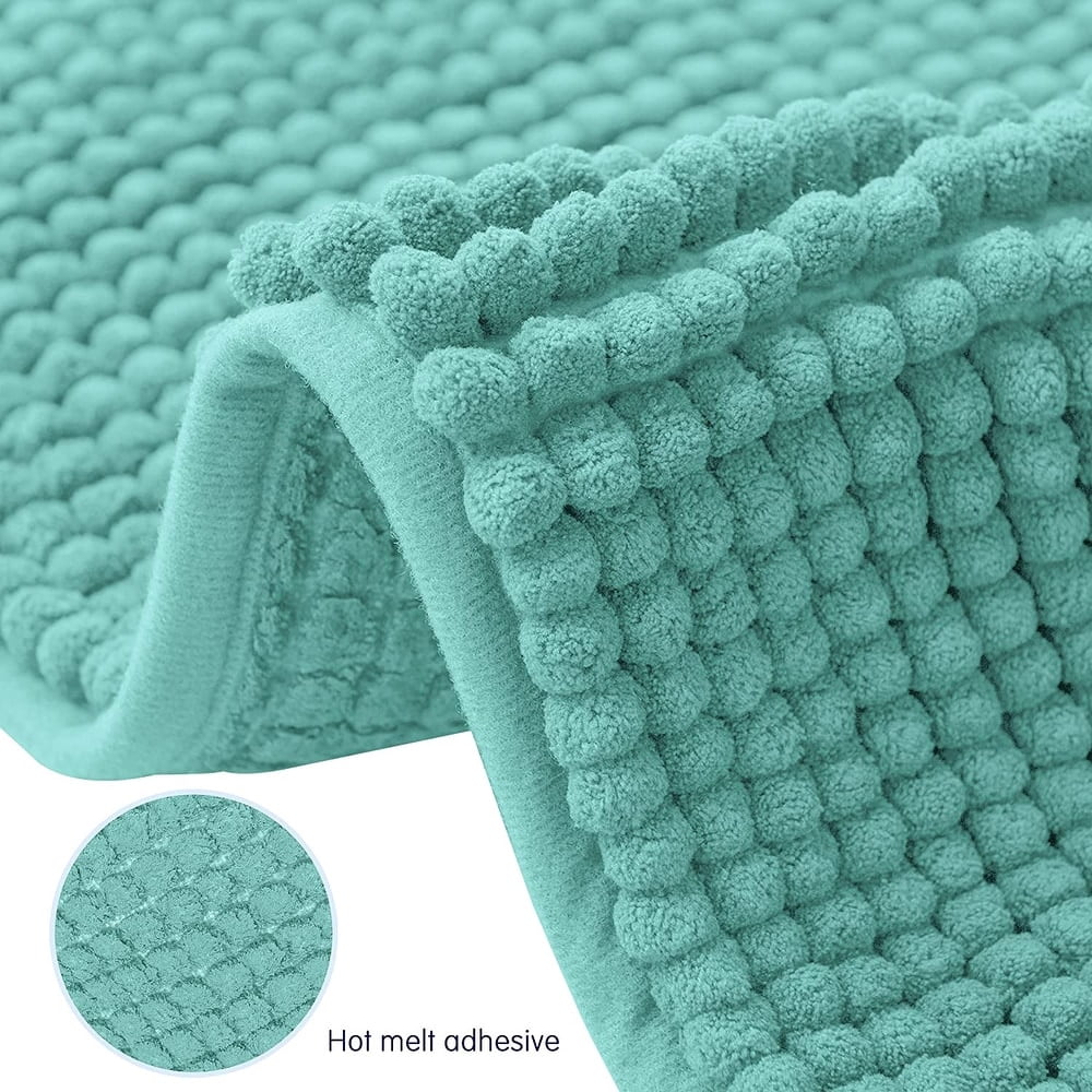 Chun Yi Non-slip Bathroom Rugs Chenille Soft Absorbent Plush Bath Mat (Light Green,20"*32")