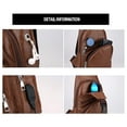 thumbnail image 5 of Leather Sling Bag for Mens,Crossbody Backpack with USB Charging Port for Men Travel Outdoor Sports, 5 of 7