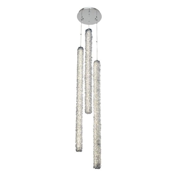 035551-010-FR001-Allegri Lighting-Lina - 46 Inch 65W LED Column Foyer Chrome Finish with Firenze Crystal