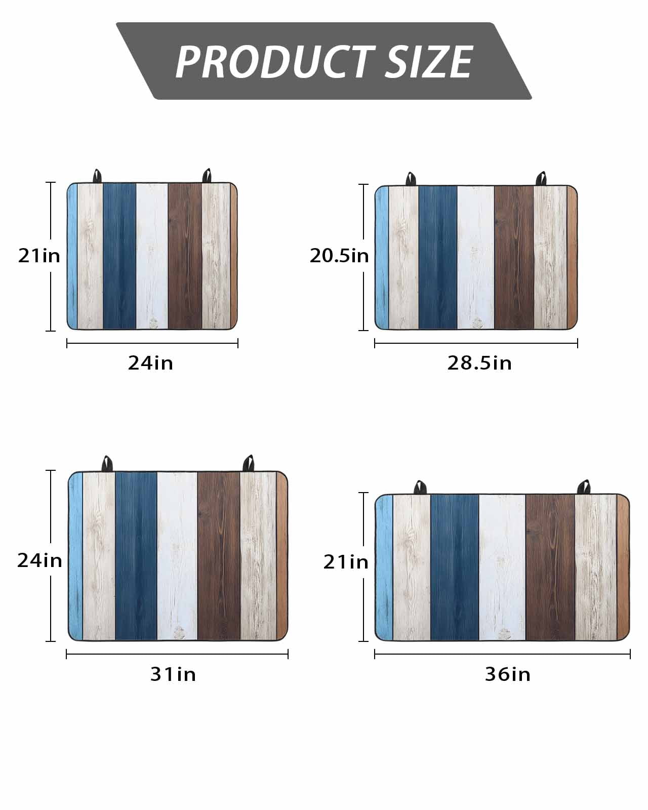 Stove Top Covers for Electric Stove, Blue Brown Farmhouse Glass Stovetop Cover Protector, Vintage Retro Wooden Induction Cooktop Protector Oven Mat for Kitchen Countertop 24"x21"