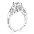 thumbnail image 3 of Wellingsale Ladies Solid 14k White Gold Polished CZ Cubic Zirconia Round Cut Engagement Ring with Side Stones - Size 4, 3 of 6