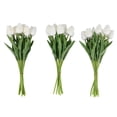 thumbnail image 4 of 30Pcs Artificial Tulips Flowers Real Touch Tulips Fake PU Tulip Bouquet Latex Flower White Tulip(Whi, 4 of 5