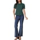 thumbnail image 2 of INSPIRAR CHIC Blusa de Mujer Vintage con Cuello Peter Pan y Corbata, Camisa Casual Linda de Algodón con Botones, S Verde Oscuro, 2 of 5