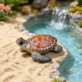 thumbnail image 4 of Realistic Resin Sea Turtle Figurine, Hand Painted Mini Tortoise Statue For Garden Aquarium And Fish Tank Decor, Cute Ocean Animal Ornament For Home Desktop Display, Red (Multicolor, 7.6*6.5*3CM), 4 of 4
