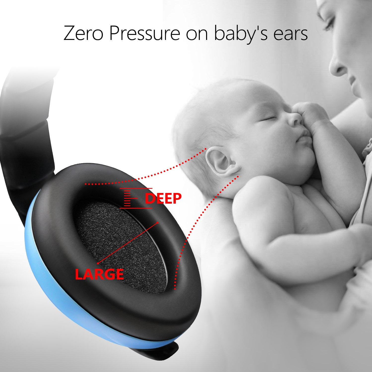 BBTKCARE Baby Ear Protection Noise Cancelling Headphones for Babies for 3 Months to 2 Years (Blue)