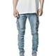 thumbnail image 1 of ICHUANYI Clearance Men's Side Pocket Trousers With Zipper Placket Skinny Jeans(Blue, S) Ichuanyi Ichuanyi, 1 of 6