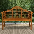 thumbnail image 3 of Lutyens 51.2" 3-Seat Arched 600-Lbs Support Acacia Wood Outdoor Garden Patio Bench, Teak, 3 of 8