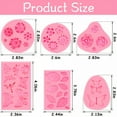 thumbnail image 2 of ACDANC 6pcs Pink Polymer Clay Molds, Non-Stick Silicone Molds for Cake Decorating - Butterfly/Rose/Leaf, 2 of 7