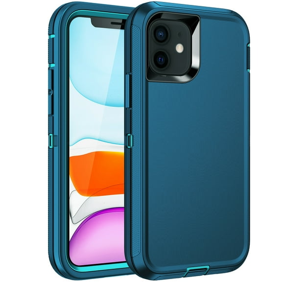 RegSun for iPhone 11 Case,Shockproof 3-Layer Full Body Protection [Without Screen Protector] Rugged Heavy Duty High Impact Hard Cover Case for iPhone 11 6.1",Turquoise