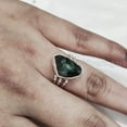 thumbnail image 4 of Natural Emerald Ring, Rough Emerald Gemstone Ring, AAA May Birthstone, 3 Doted Band, 925 Sterling Silver, Womens Ring, Christmas, Thanksgiving, Handmade, Statement Jewelry, Rough Gemstone Jewelry, 4 of 5