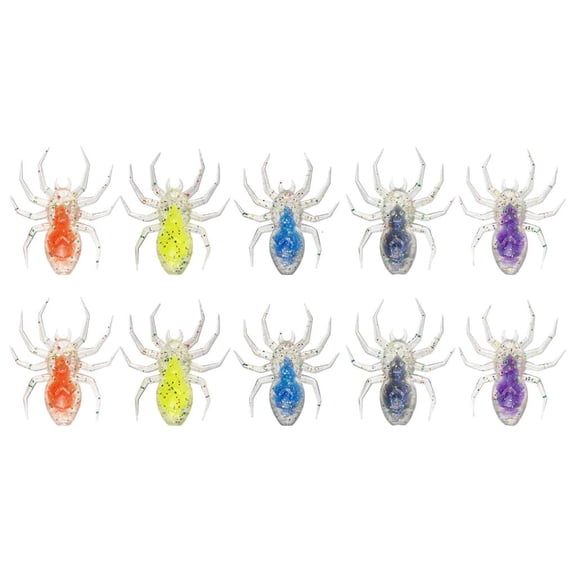 LIANXUE 10Pcs Freshwater Fishing Spiders Lure Artificial Swimbait Floatings Spiders Lure
