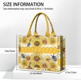 thumbnail image 3 of Large Capacity Tote Bag,Yellow Dot Sunflower Bee Pattern Handbag Fashion Luxury Tote Bag,15.7"x13"x 5.1" Inches,Laptop Compatible, 3 of 6