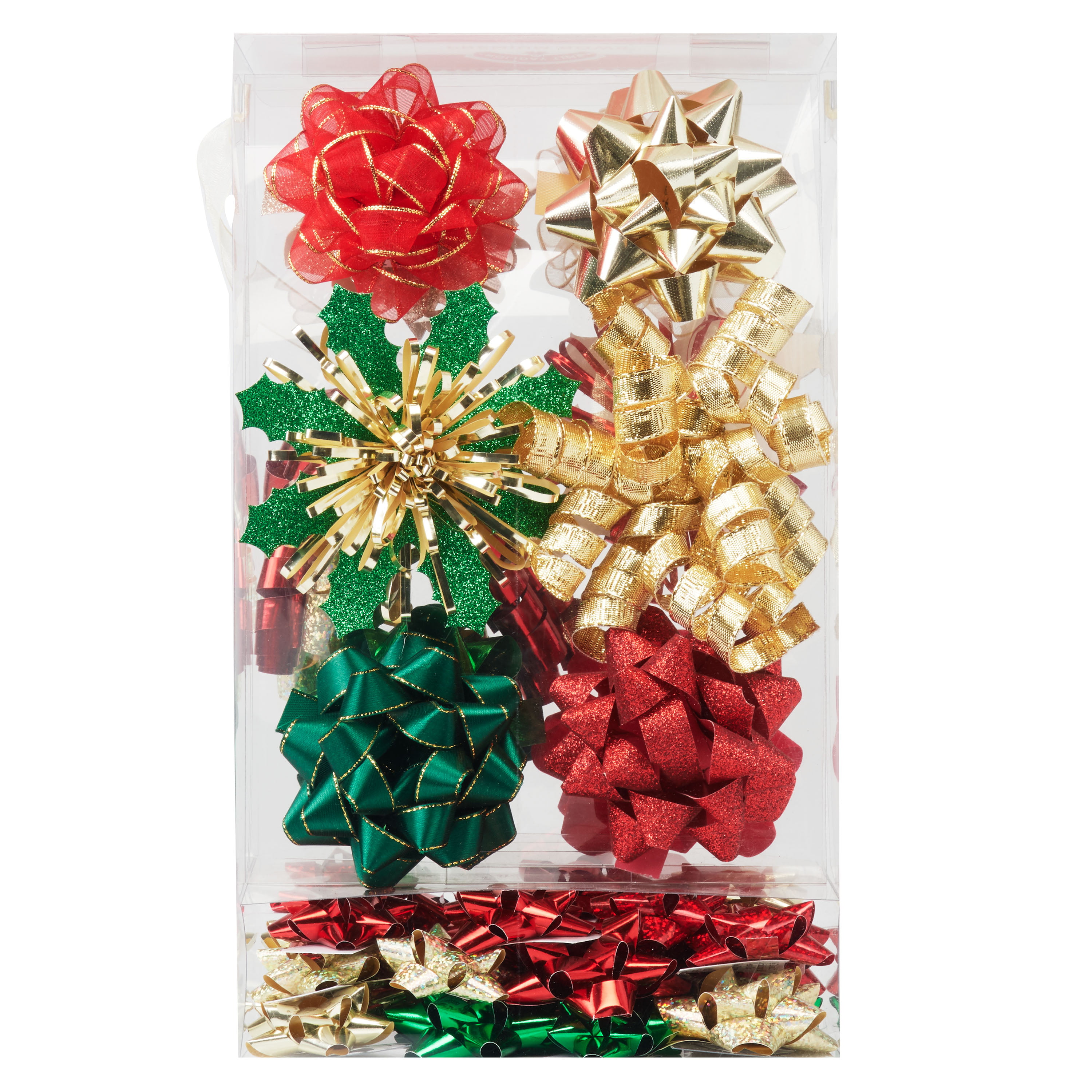 Ø 6 cm com-four® 48x gift bow metallic in finished bow as decoration for Christmas and gifts 0048 pieces - star 