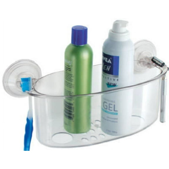 1 PC,InterDesign 52420 3-Powerlock Suction Shower Basket, Clear