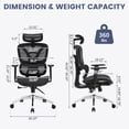 thumbnail image 2 of GloryStar Ergonomic Office Chair, Breathable Mesh with 3D Armrests, Adjustable Headrest, Lumbar Support, and Tracking System, 2 of 7