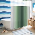thumbnail image 5 of No Hook Shower Curtain, Green Grey Ombre Shower Curtains for Bathroom with See Through Top Window, Farmhouse Gradient Minimalist Waterproof & Washable Bath Curtain 60"x72", 5 of 9