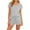 Gray, variant on Womens Short Sleeve Round-Neck Blouses & Shirts Set Solid Color Pocket Stretch Waist Drawstring Summer 2 Piece Shorts Set