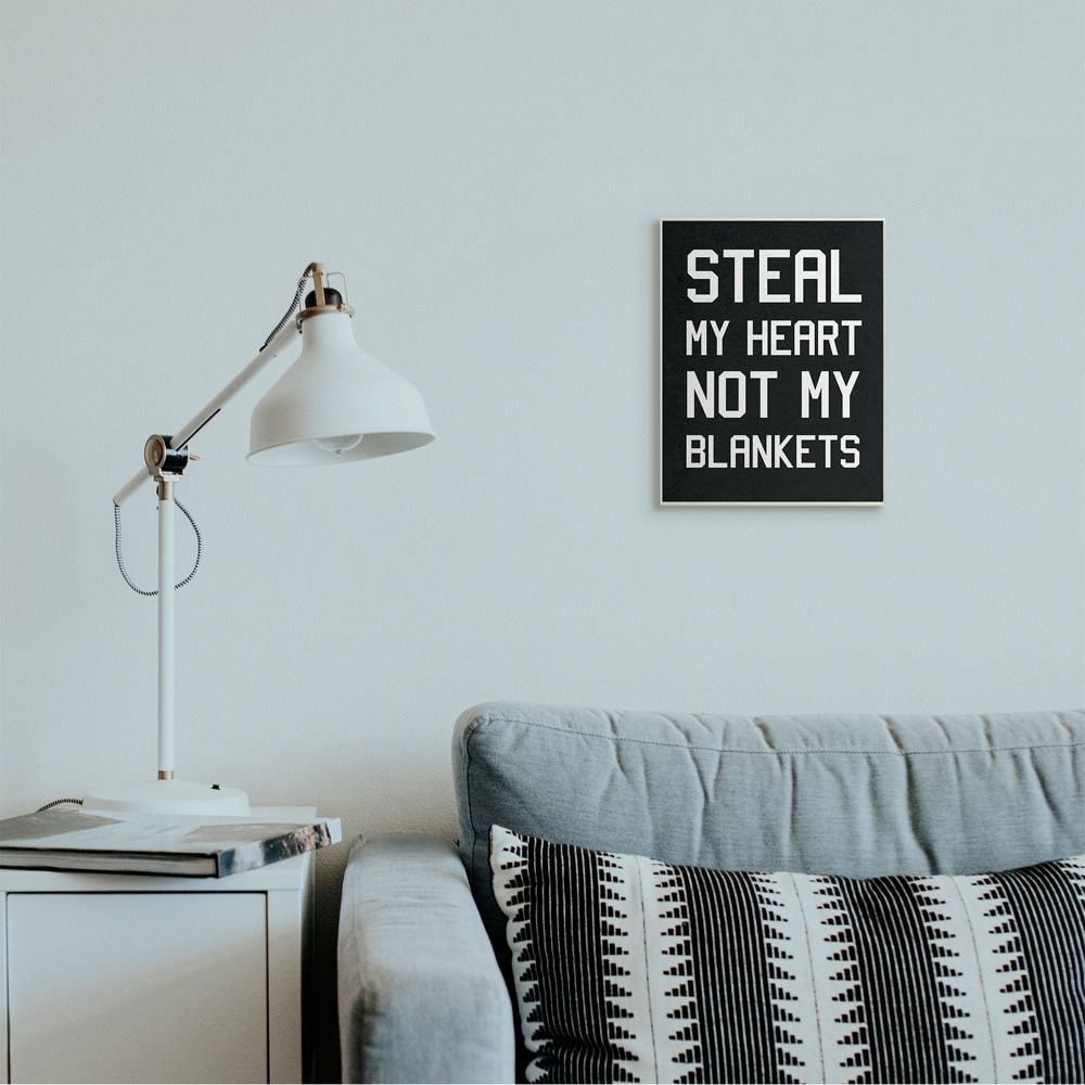 Stupell Industries Steal Hearts Not Blankets Motivational Romance Phrase Wall Plaque Design by Daphne Polselli