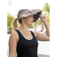 thumbnail image 5 of Gustave Women Sun Visor Hats Headband Wide Brim Cap Roll Up UV Sun Protection Hiking Beach Summer Hat Dual Purpose, Khaki, 5 of 8