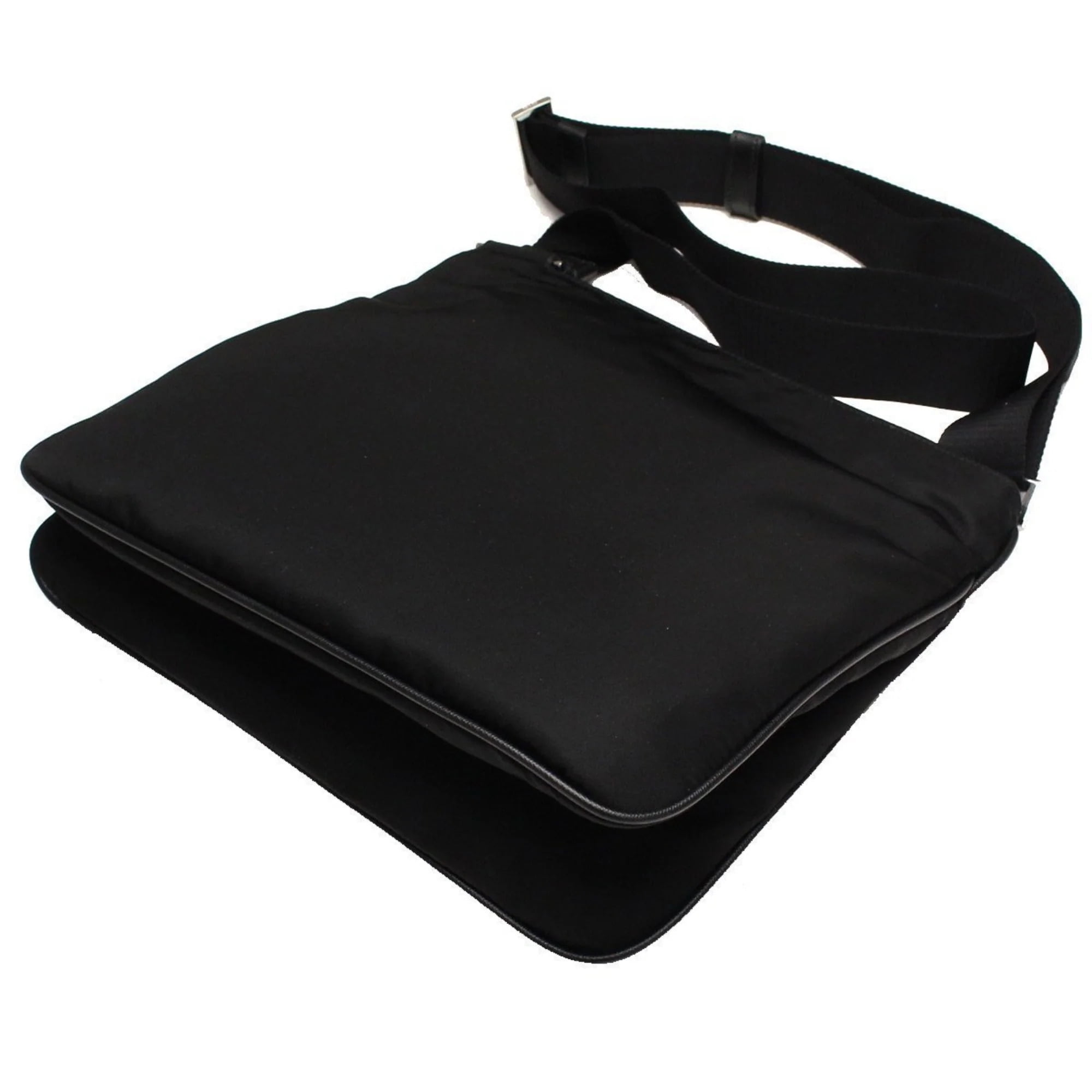 Prada Tessuto Saffiano Black Messenger Bag Cross Body 2VH563