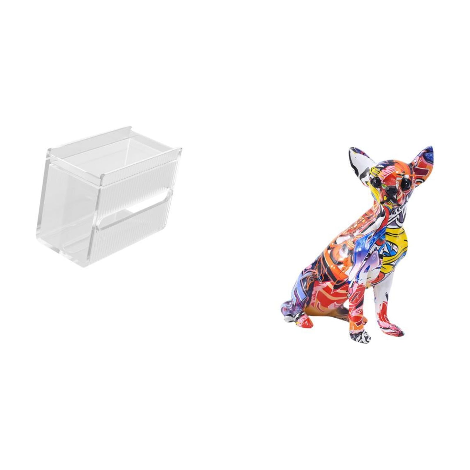 Fiocias Tissue Case Wall Mounted Toilet Paper Storage Box Acrylic Toilet Tissue Towel Holder Decorative Figure Dog Statue Crafted Graffiti Decor Modern