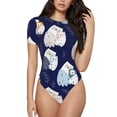thumbnail image 1 of Fotbe Mom And Baby Owls Body de Mujer con Cuello Redondo y Mangas Cortas, Sin Mangas Ajustado, Suave, Cómodo y Básico-Large, 1 of 7