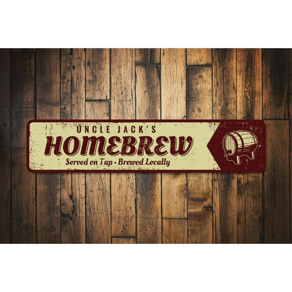 Homebrew Novelty Decor, Metal Wall Sign - 4x18 Inches