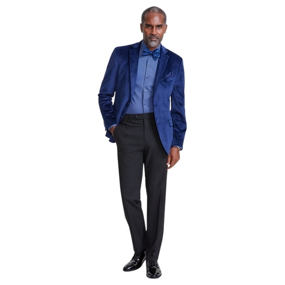 Alfani Mens Slim fit Velvet Sport Coat Blazer 36 S Navy Blue Solid