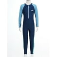 thumbnail image 4 of dPois Boys Girls Rash Guard One Piece Bathing Suit Full Length Contrast Swimsuit Sun Protection Navy Blue 3XL, 4 of 7
