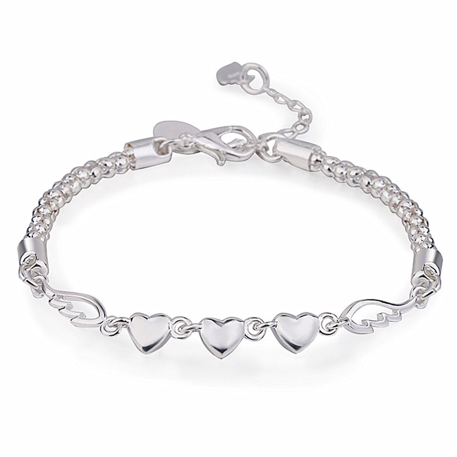 zttd simple jewelry silver bangle bracelet love angel wingss