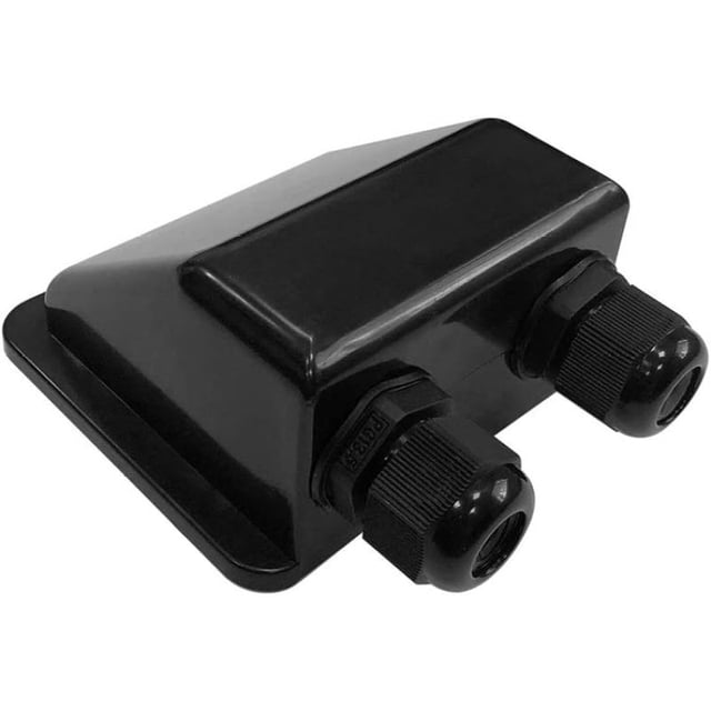 Soporte de carcasa de prensaestopas de entrada de cable solar para RV, barcos, caravanas, prensaestopas de entrada de cable doble solar ABS resistente a la intemperie marina