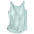 thumbnail image 4 of WEIWEN Womens Tank Tops with Built in Bras Camisole Tops for Women for Under Clothes Summer Running Workout Athletic Cami Shirts Women's Clothing Light Green, XXL, 4 of 4