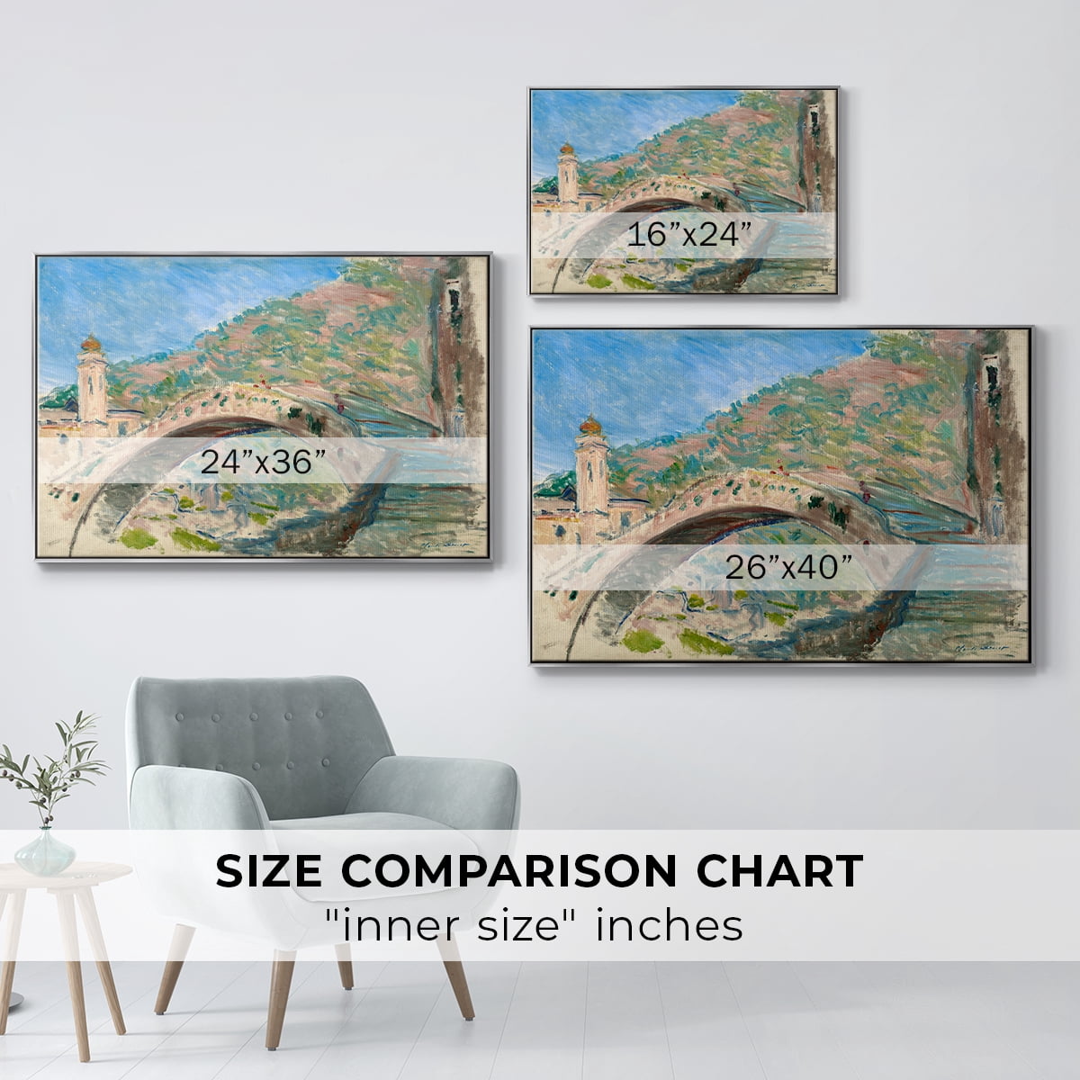 Vintage Landscape-CLIV By Wexford Home Framed in Silver Wood Gallery Wrapped Canvas 25 in. x 37 in.