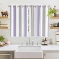 thumbnail image 2 of Purple Grey Stripe Kitchen Curtains 63 Inch Length, Modern Farmhouse Vertical Striped Grommet Top Bedroom Living Room Curtains, Light Filtering Cafe Curtain Drapes 2 Panels Set 104''x63'', 2 of 9