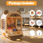 Contixo CM1 Capybara Tabletop Claw Machine for Kids, Mini Arcade Prize Grabber with Lights, Music & Toys, Brown