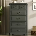 thumbnail image 4 of FANRAL Farmhouse 6 Drawers Tall Dresser for Bedroom,Wood Rustic Chest of Drawers,Storage Dressers Closet Clothes Organizer,Black, 4 of 8