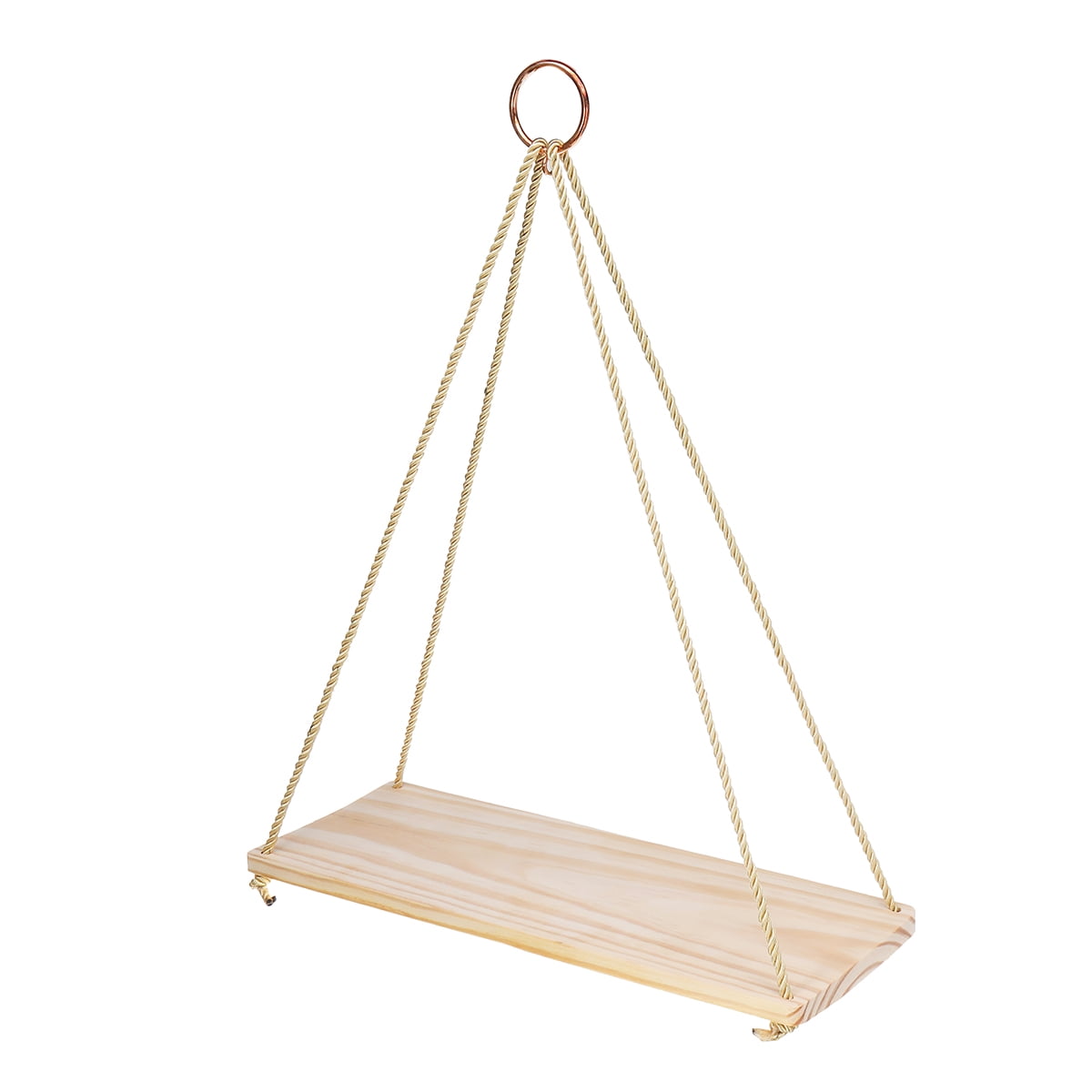 Distressed Wood Hanging Swing Rope Floating Shelves Wall Mounted for