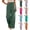 32# Dark Green, variant on Trendy Drawstring Elastic Waist Pants for Women Solid Color Loose Fit Casual Summer Wide Leg Trousers Hot Pink M
