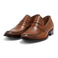 thumbnail image 2 of Hakki Men's Paola Slip On Leather Loafers, Cognac,12-12.5 M US, 2 of 7