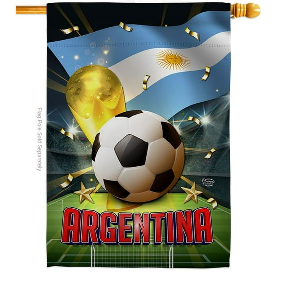 28 x 40 in. World Cup Argentina Sports Soccer Double-Sided Vertical Decoration Banner House & Garden Flag - Yard Gift