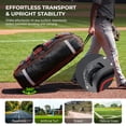 thumbnail image 4 of Fegat 100L Rolling Baseball Bag, Newly Catchers Gear Bag for Baseball Softball, Portable Waterproof Equipment Bag Holds 8 Bats, Stand-Up Base, Reflective Strip, Fence Hooks, 4 of 9