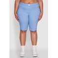 thumbnail image 4 of Womens Plus Size Stylish Snatched High Waist Bermuda Shorts with Faux Buttons, 4 of 5