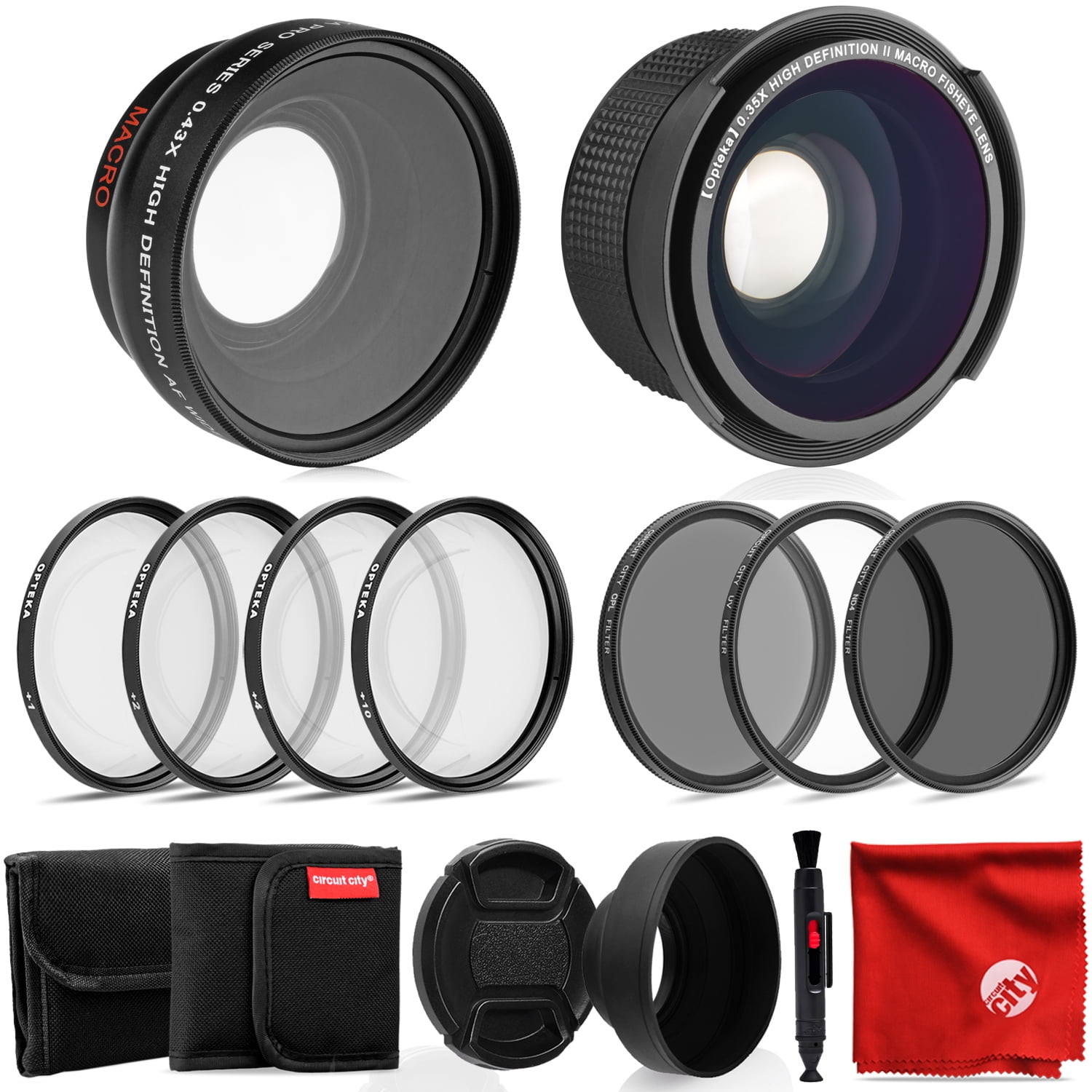 Opteka 0.35X HD Super Wide Angle Panoramic Macro Fisheye Lens with Step